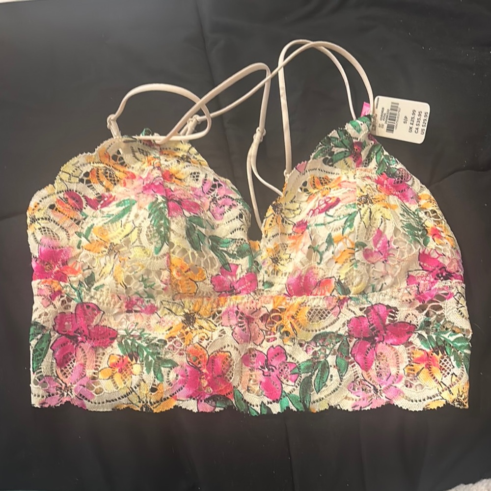 Floral Lace Bralette - Multicolor